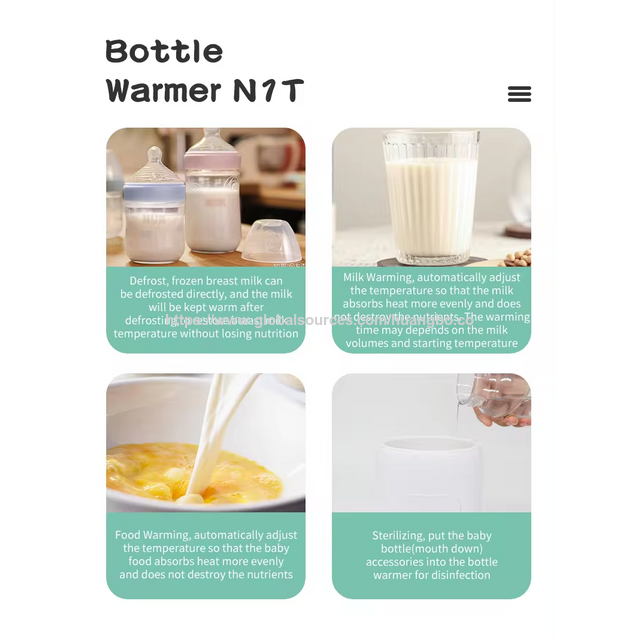 Stérilisateur numérique portable Grownsy Nartisan 220V, chauffe-biberon et lait maternel avec CE EU