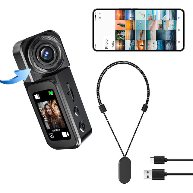 Mini Caméra Sport Vandlion A75 4K Écran Tactile WiFi pour Prises de Vue POV, Aimant Puissant, Convient pour la Randonnée et le Vélo