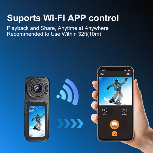 Mini Caméra Sport Vandlion A75 4K Écran Tactile WiFi pour Prises de Vue POV, Aimant Puissant, Convient pour la Randonnée et le Vélo