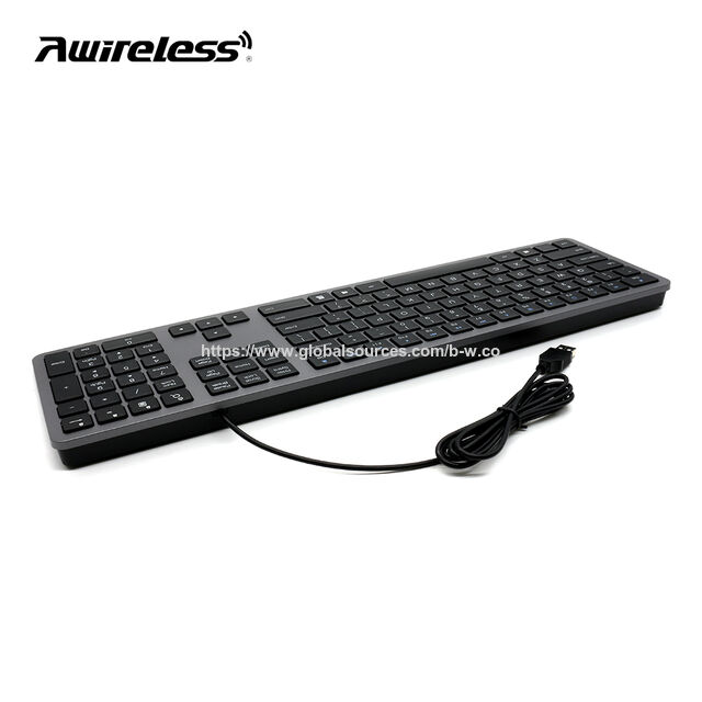 Teclado de escritório multimídia fino com fio USB ergonômico padrão britânico em promoção