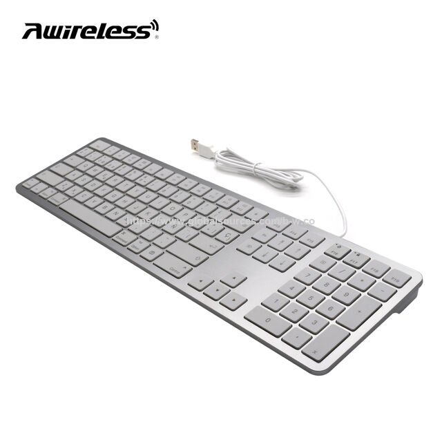 Teclado de escritório multimídia fino com fio USB ergonômico padrão britânico em promoção