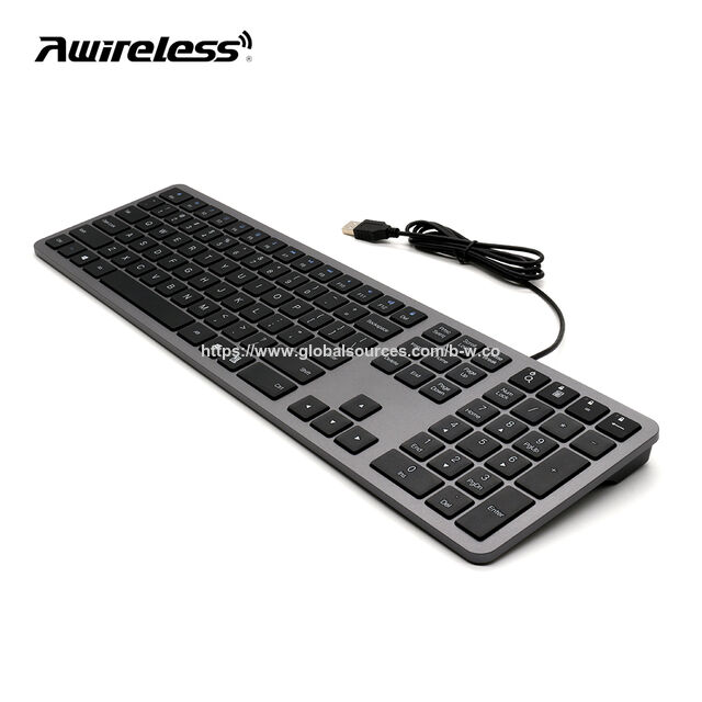 Teclado de escritório multimídia fino com fio USB ergonômico padrão britânico em promoção