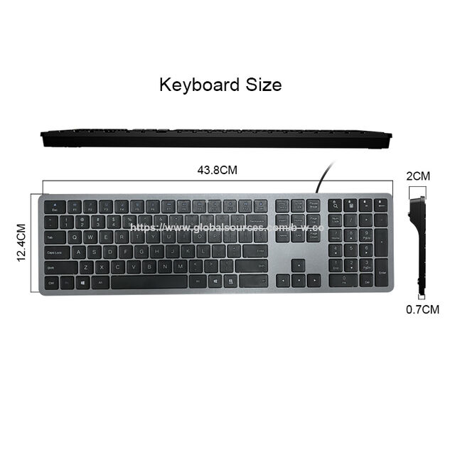 Teclado de escritório multimídia fino com fio USB ergonômico padrão britânico em promoção