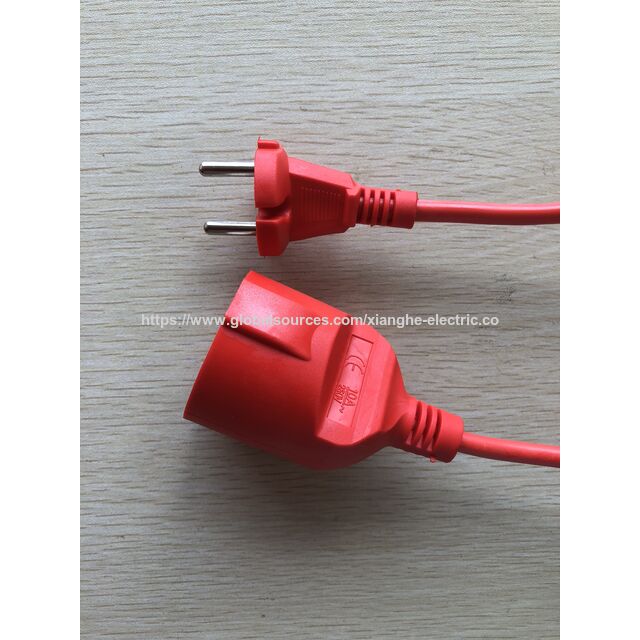 Europäischer Typ Stecker-Verlängerungskabel für Buchse und Stecker ohne Erdung
