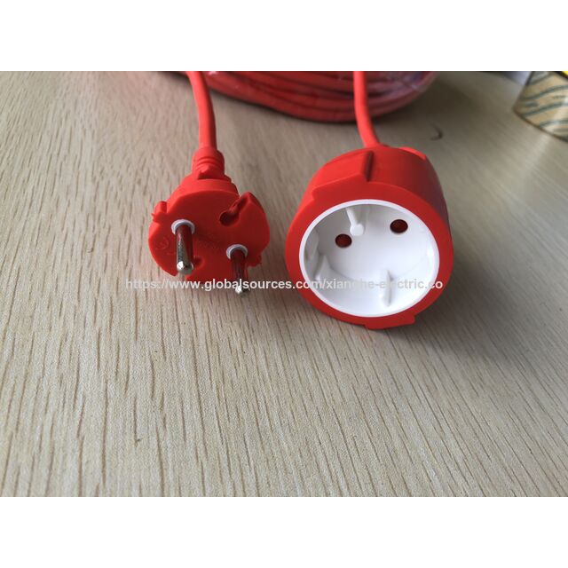 Europäischer Typ Stecker-Verlängerungskabel für Buchse und Stecker ohne Erdung