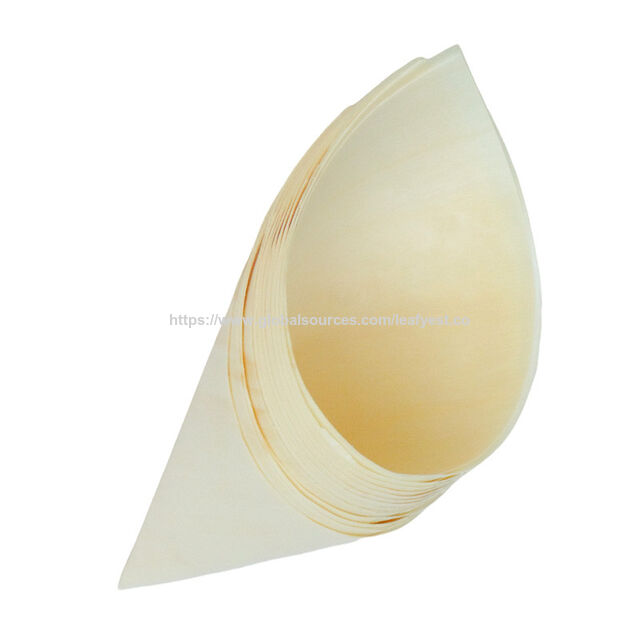 Cono Desechable de Madera para Salsas y Pasteles - 100% Ecológico