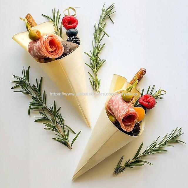 Cono Desechable de Madera para Salsas y Pasteles - 100% Ecológico