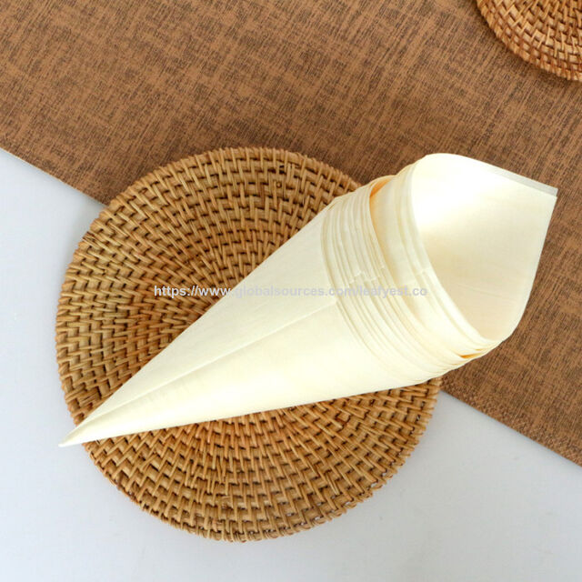 Cono Desechable de Madera para Salsas y Pasteles - 100% Ecológico