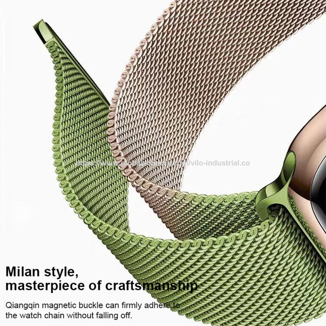 Tali Jam Tangan Stainless Steel Gradien untuk Apple Watch, Gelang Loop Milanese Magnetik untuk iWatch Series 9 8 7 6 5 4