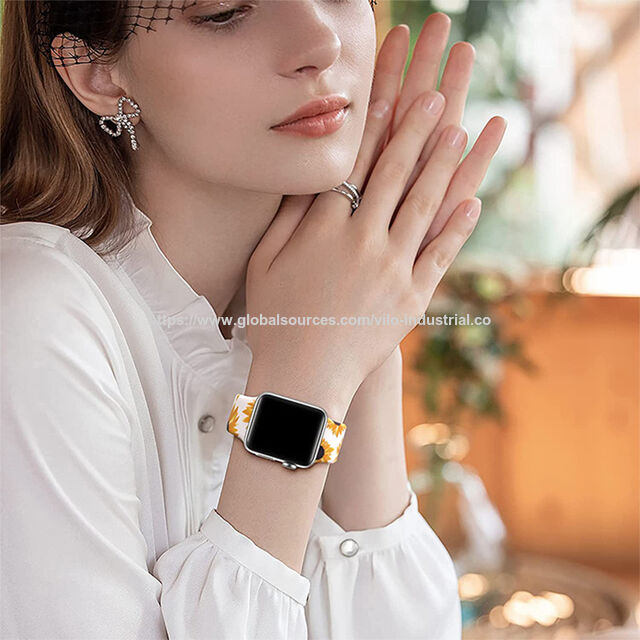 Correas de Silicona para Smartwatch de Diseñador, Doble Capa Grabada, 20mm 22mm, Banda iWatch para Apple Watch Series 8 7 6 SE 5 4