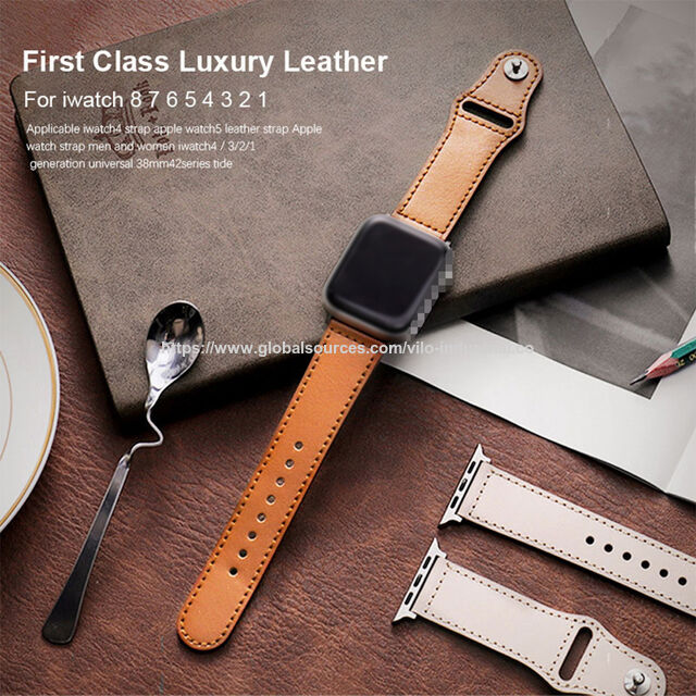Pulsera de Cuero Genuino Vintage para iWatch, Compatible con Apple Watch Ultra SE Series 8 7 6 5, Correa Deportiva Retro