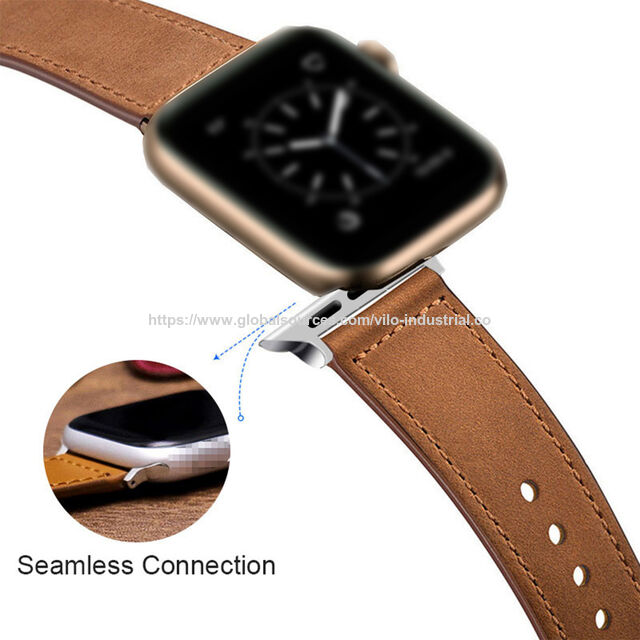 Pulsera de Cuero Genuino Vintage para iWatch, Compatible con Apple Watch Ultra SE Series 8 7 6 5, Correa Deportiva Retro
