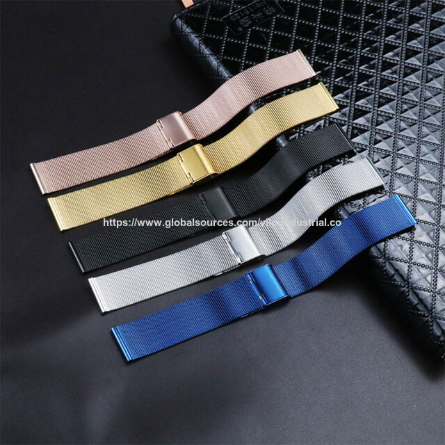 Tali Jam Tangan Milanese Mesh Fleksibel yang Dapat Disesuaikan Tali Jam Tangan Cerdas Stainless Steel untuk Apple iWatch Series 9 8 7 6 5 4 3 SE