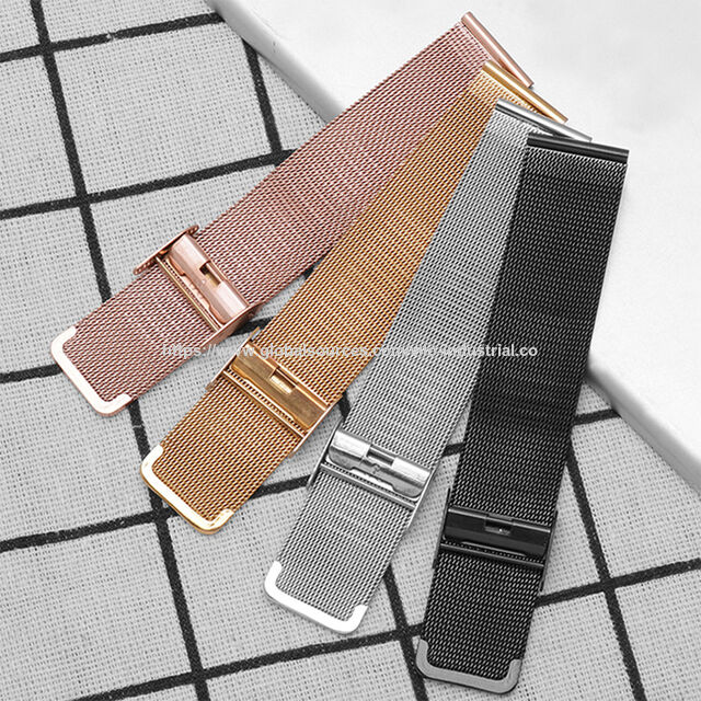 Tali Jam Tangan Milanese Mesh Fleksibel yang Dapat Disesuaikan Tali Jam Tangan Cerdas Stainless Steel untuk Apple iWatch Series 9 8 7 6 5 4 3 SE