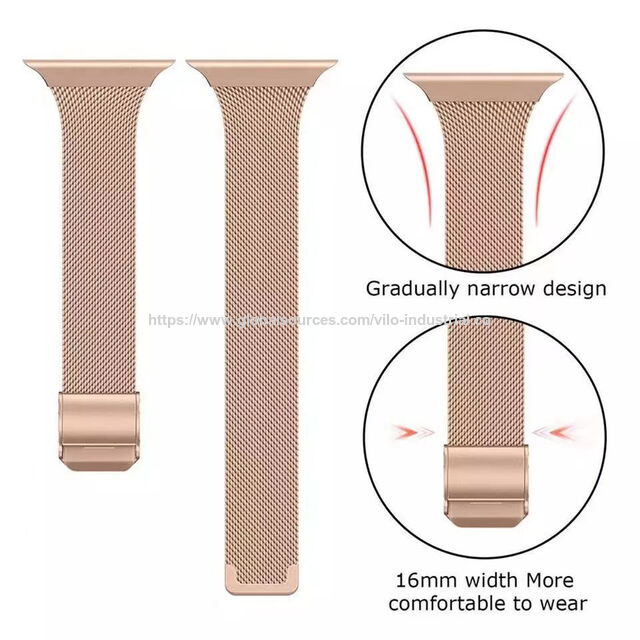 Tali Jam Tangan Milanese Mesh Fleksibel yang Dapat Disesuaikan Tali Jam Tangan Cerdas Stainless Steel untuk Apple iWatch Series 9 8 7 6 5 4 3 SE