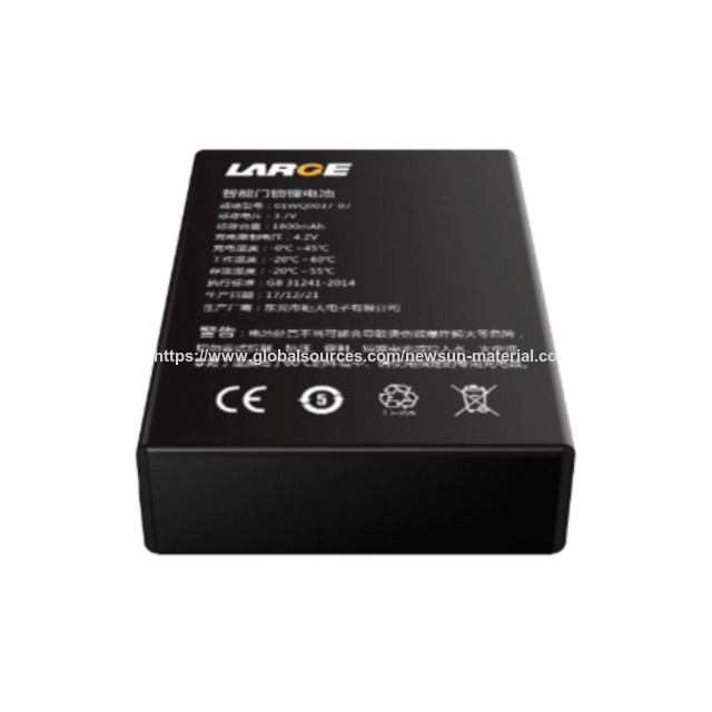 3,7V 1800mAh 103450 Lithium-Cobalt-Oxid-Material Aluminiumschalen-Lithium-Ionen-Akku, speziell für intelligente Türschlösser entwickelt