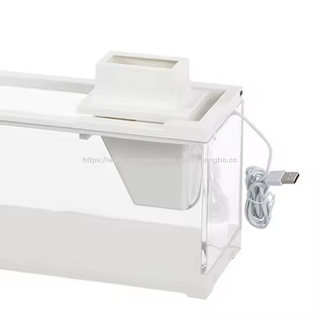 Acuario cuadrado de fábrica directamente, tanque de cría de peces de plástico USB, pequeño acuario de escritorio con bomba de agua y luz
