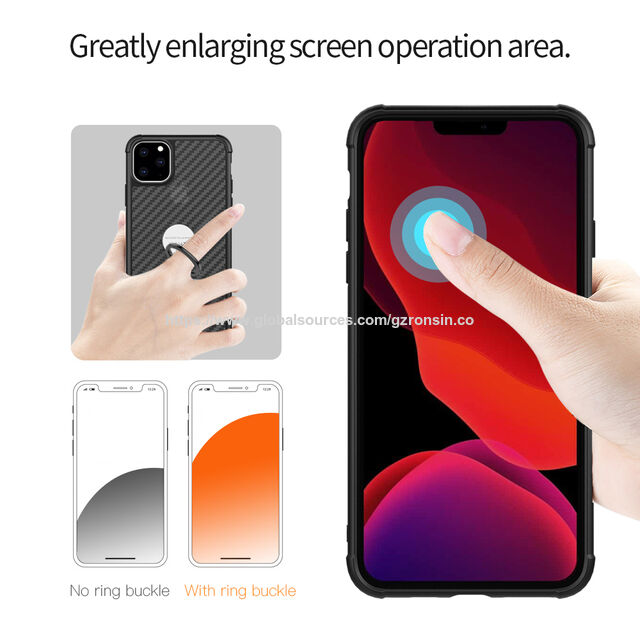 Casing Pelindung Ponsel 11 Pro Anti-guncang dengan Kick Stand Cincin yang Stabil dan Dapat Diputar untuk Kendaraan