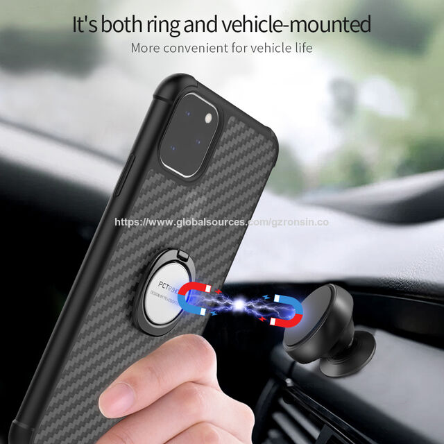 Casing Pelindung Ponsel 11 Pro Anti-guncang dengan Kick Stand Cincin yang Stabil dan Dapat Diputar untuk Kendaraan
