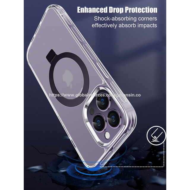Nova Capa de Celular Transparente com Suporte Magsafe, Carregamento Sem Fio, Anti-choque e Design de Moda de Alta Qualidade
