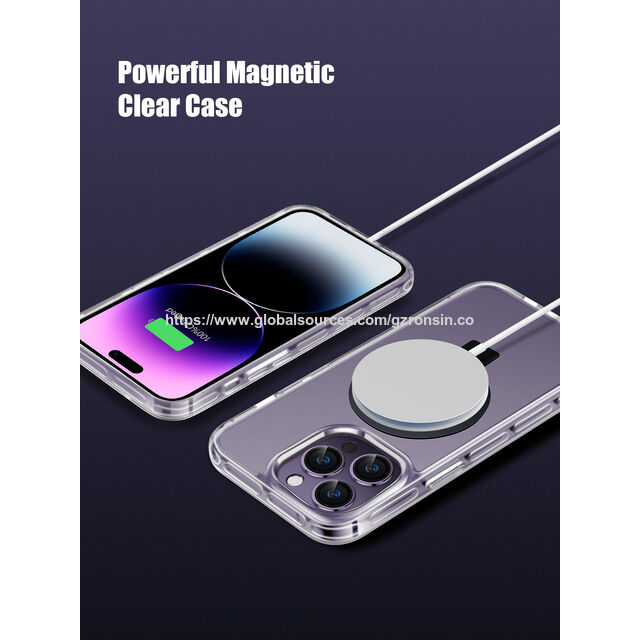 Nova Capa de Celular Transparente com Suporte Magsafe, Carregamento Sem Fio, Anti-choque e Design de Moda de Alta Qualidade