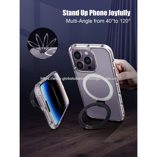 Nova Capa de Celular Transparente com Suporte Magsafe, Carregamento Sem Fio, Anti-choque e Design de Moda de Alta Qualidade