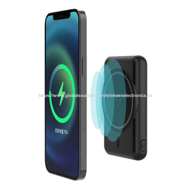 Schlanke 5000mAh Magnetische Powerbank 5W mit Typ-C-Ausgang und Handyhalterung