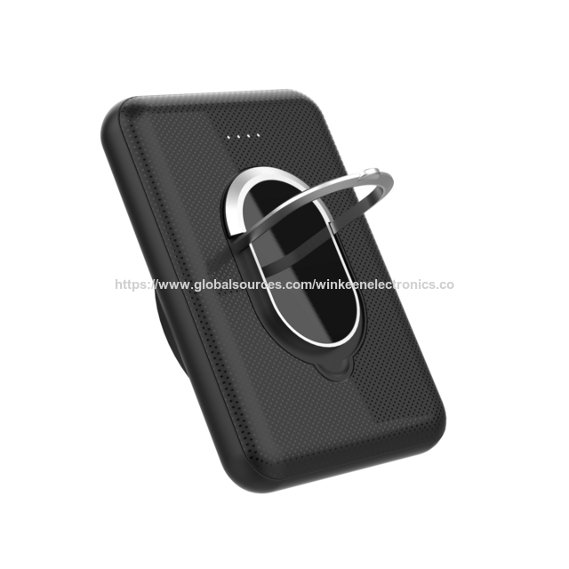 Schlanke 5000mAh Magnetische Powerbank 5W mit Typ-C-Ausgang und Handyhalterung