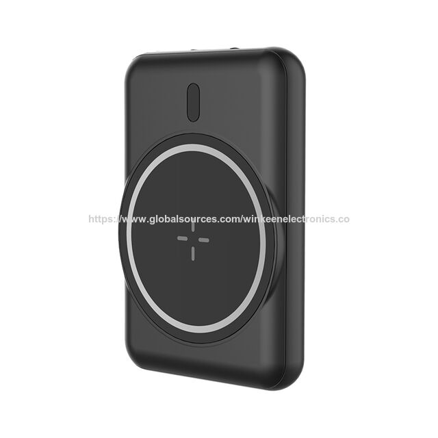 Schlanke 5000mAh Magnetische Powerbank 5W mit Typ-C-Ausgang und Handyhalterung