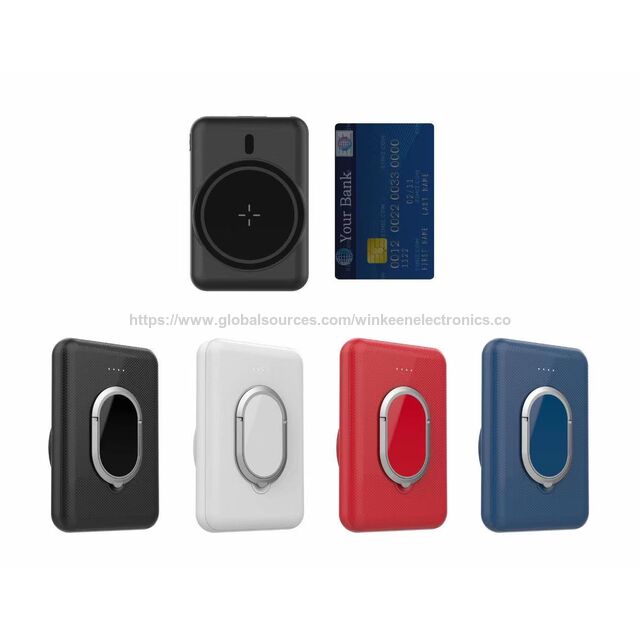 Schlanke 5000mAh Magnetische Powerbank 5W mit Typ-C-Ausgang und Handyhalterung