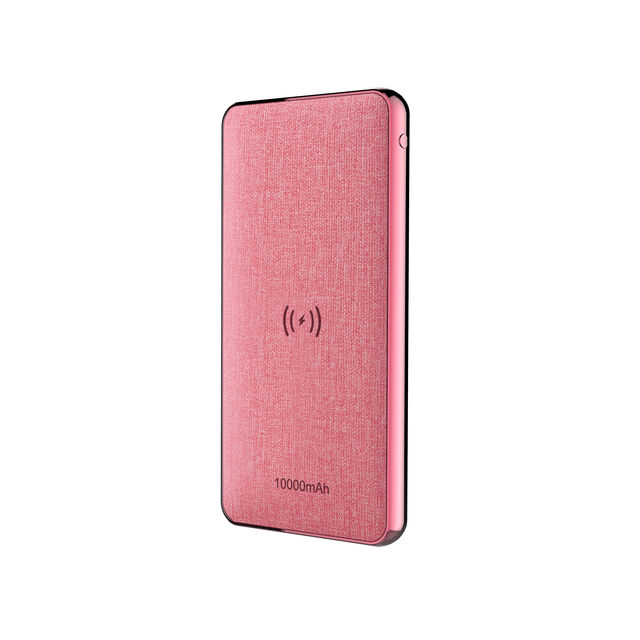 Powerbank 10000mAh mit 10W Wireless Charging Funktion - Leder/Stoff Oberfläche