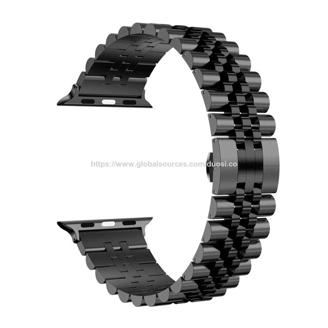 Correa de reloj premium con correa de repuesto deportiva de acero inoxidable sólido para iWatch 6/5/4/3