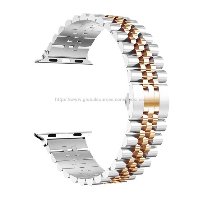 Correa de reloj premium con correa de repuesto deportiva de acero inoxidable sólido para iWatch 6/5/4/3
