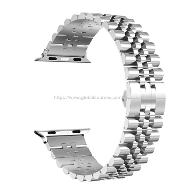 Correa de reloj premium con correa de repuesto deportiva de acero inoxidable sólido para iWatch 6/5/4/3