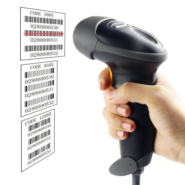 Scanner de código de barras a laser 1D com fio, boa qualidade e preço, construção robusta, MJ2808