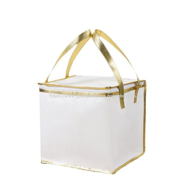 PVC Promotional insulated bags sandwich holders resistant with zipper closure& nylon handle isothermal inside in aluminum