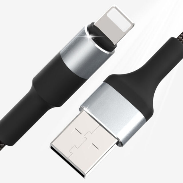1M 2.4A Nylon Geflochtenes Lightning zu USB A Ladekabel für iPhone