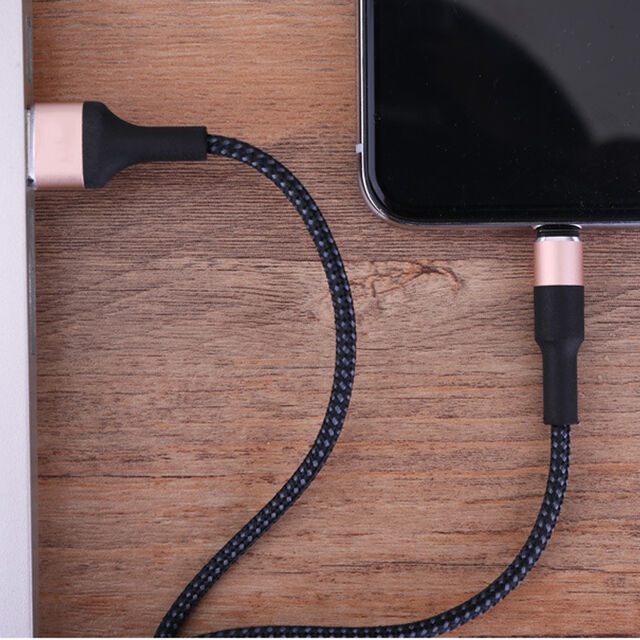 1M 2.4A Nylon Geflochtenes Lightning zu USB A Ladekabel für iPhone