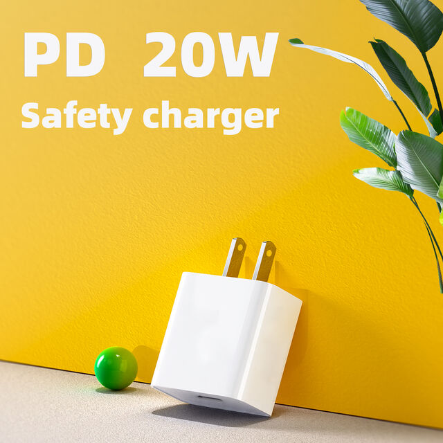 Chargeur Mural USB C 20W PD 18W/20W Charge Rapide avec Prise US pour iPhone