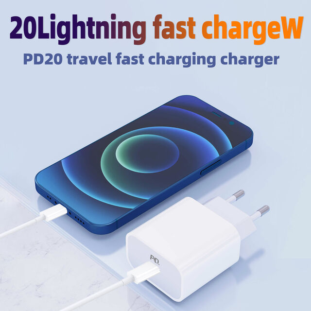 Chargeur Mural USB C 20W PD 18W/20W Charge Rapide avec Prise US pour iPhone