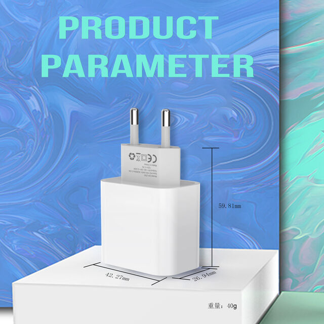 Chargeur Mural USB C 20W PD 18W/20W Charge Rapide avec Prise US pour iPhone