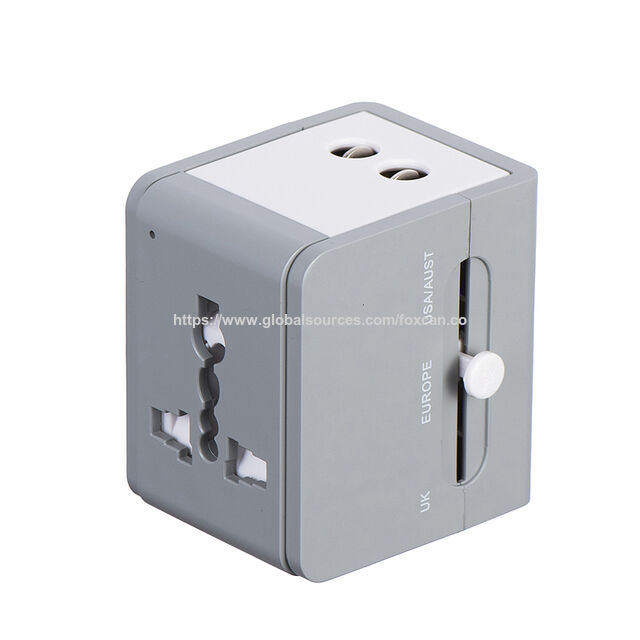 Adaptateur de voyage universel avec plusieurs ports USB Type-C et USB-A, chargeur mondial pour UE, Royaume-Uni, États-Unis, AU, DE, chargeur mobile