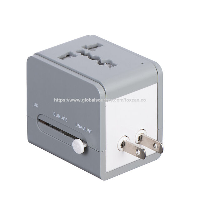 Adaptateur de voyage universel avec plusieurs ports USB Type-C et USB-A, chargeur mondial pour UE, Royaume-Uni, États-Unis, AU, DE, chargeur mobile