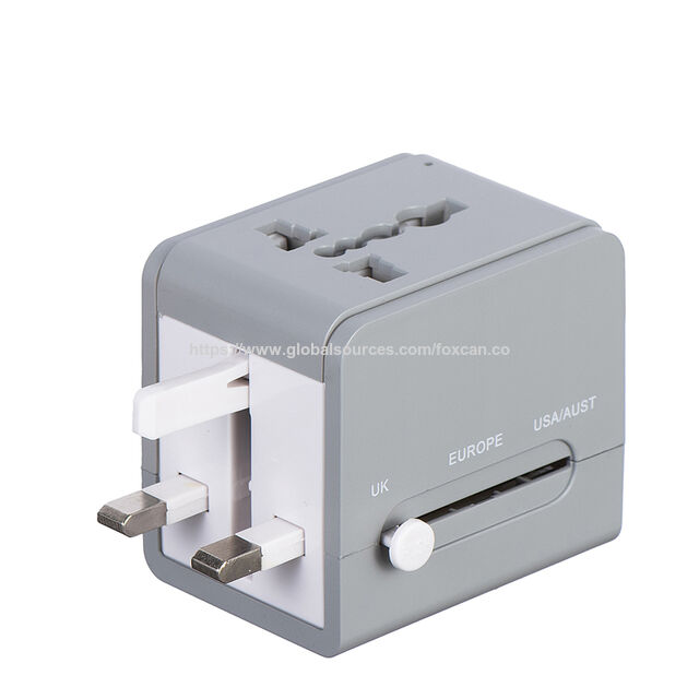 Adaptateur de voyage universel avec plusieurs ports USB Type-C et USB-A, chargeur mondial pour UE, Royaume-Uni, États-Unis, AU, DE, chargeur mobile