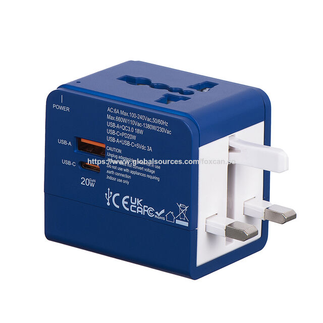USB-Reiseadapter, Universal-Wandladegerät für weltweite Reisen, Typ-C-Ladegerät