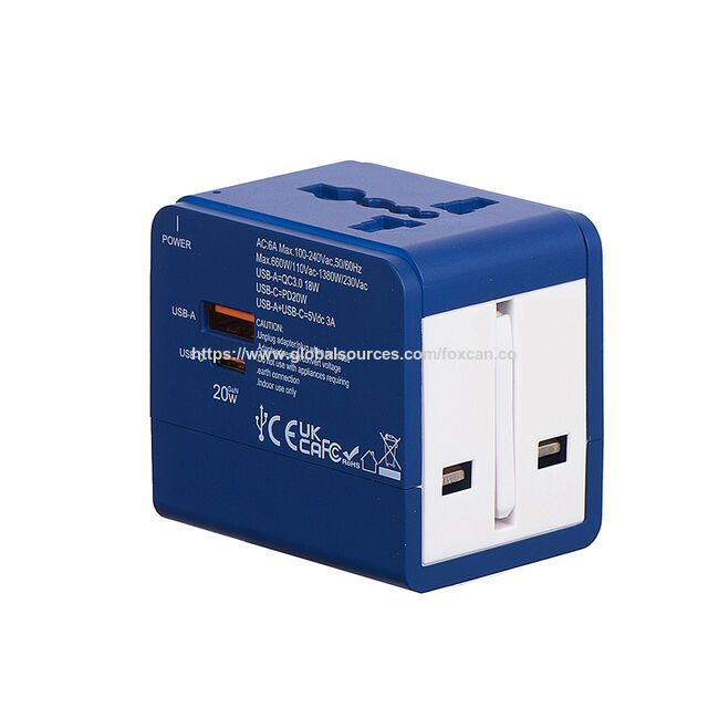 USB-Reiseadapter, Universal-Wandladegerät für weltweite Reisen, Typ-C-Ladegerät