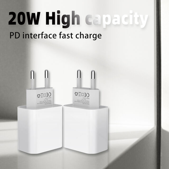 Chargeur Mural USB C 20W PD 18W/20W Charge Rapide avec Prise US pour iPhone