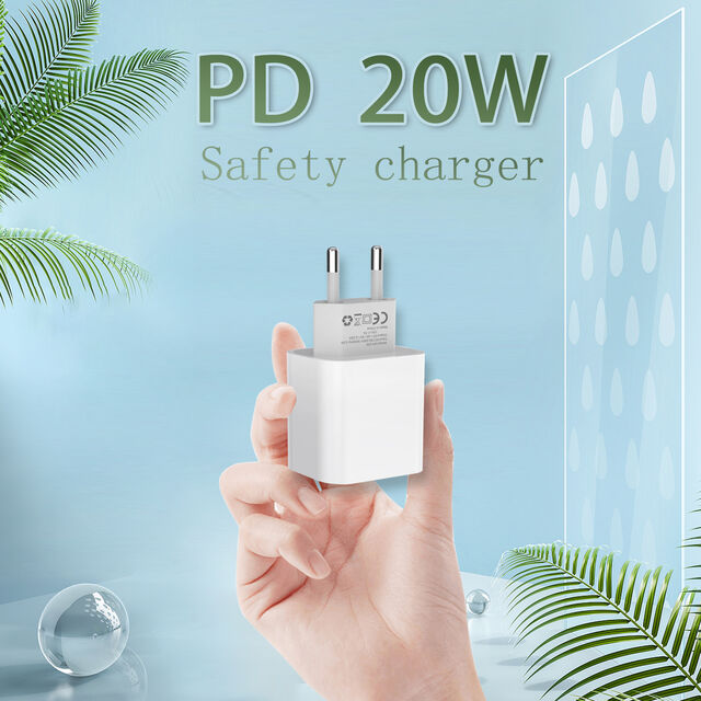 Chargeur Mural USB C 20W PD 18W/20W Charge Rapide avec Prise US pour iPhone