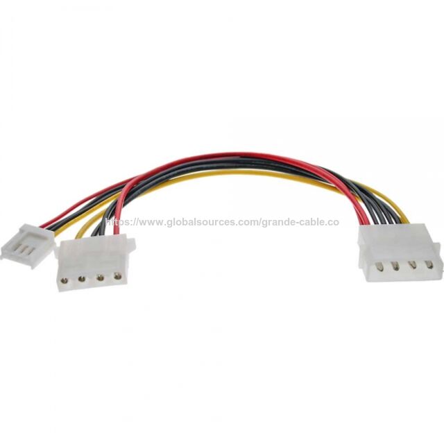 Internes Stromkabel 5.25" Stecker auf 5.25" Buchse + 3.5" Buchse 0.15m