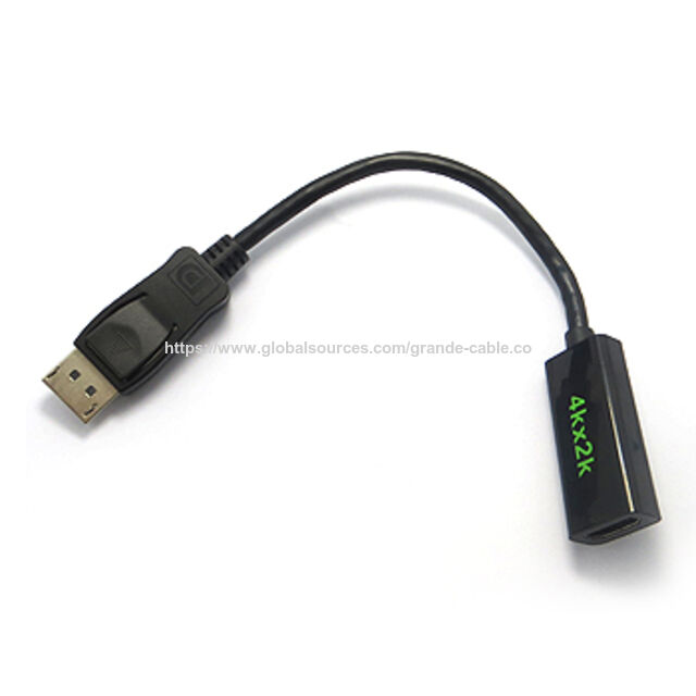 Câble DisplayPort 1.2V Mâle vers HDMI Mâle Plaqué Or 1.8M Noir